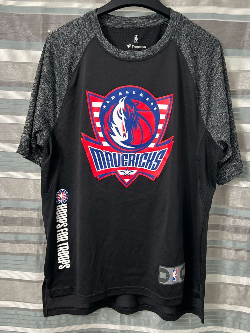 Fanatics Dallas Mavericks Black & Gray Short Sleeve Performance Jersey Tee